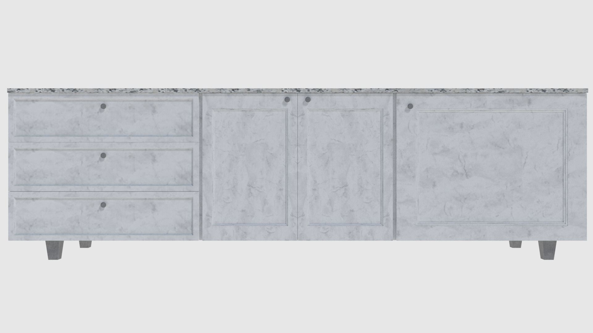 Cabinet 2 - Game Ready sideboard Low-poly 3D model_1