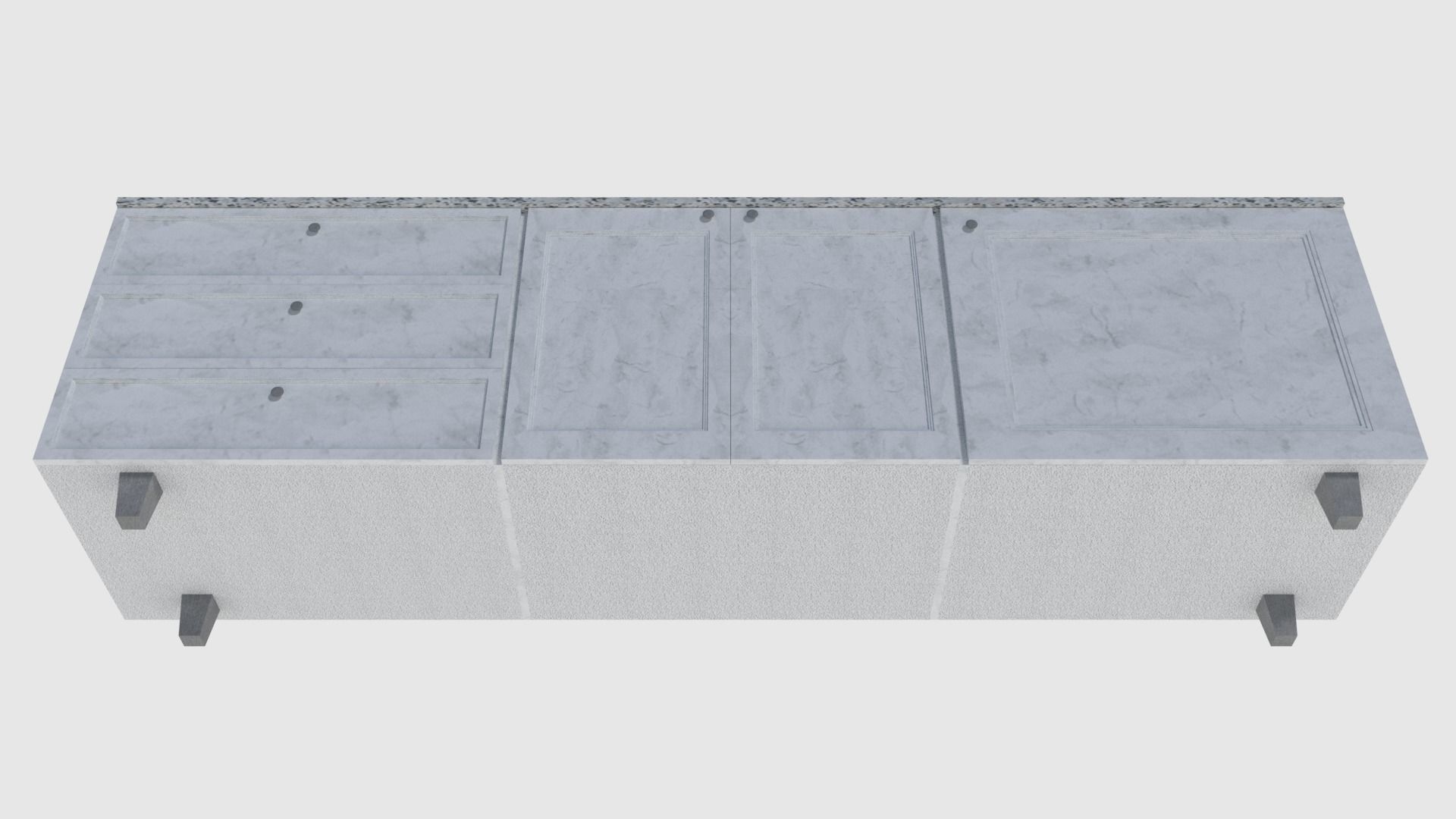 Cabinet 2 - Game Ready sideboard Low-poly 3D model_5