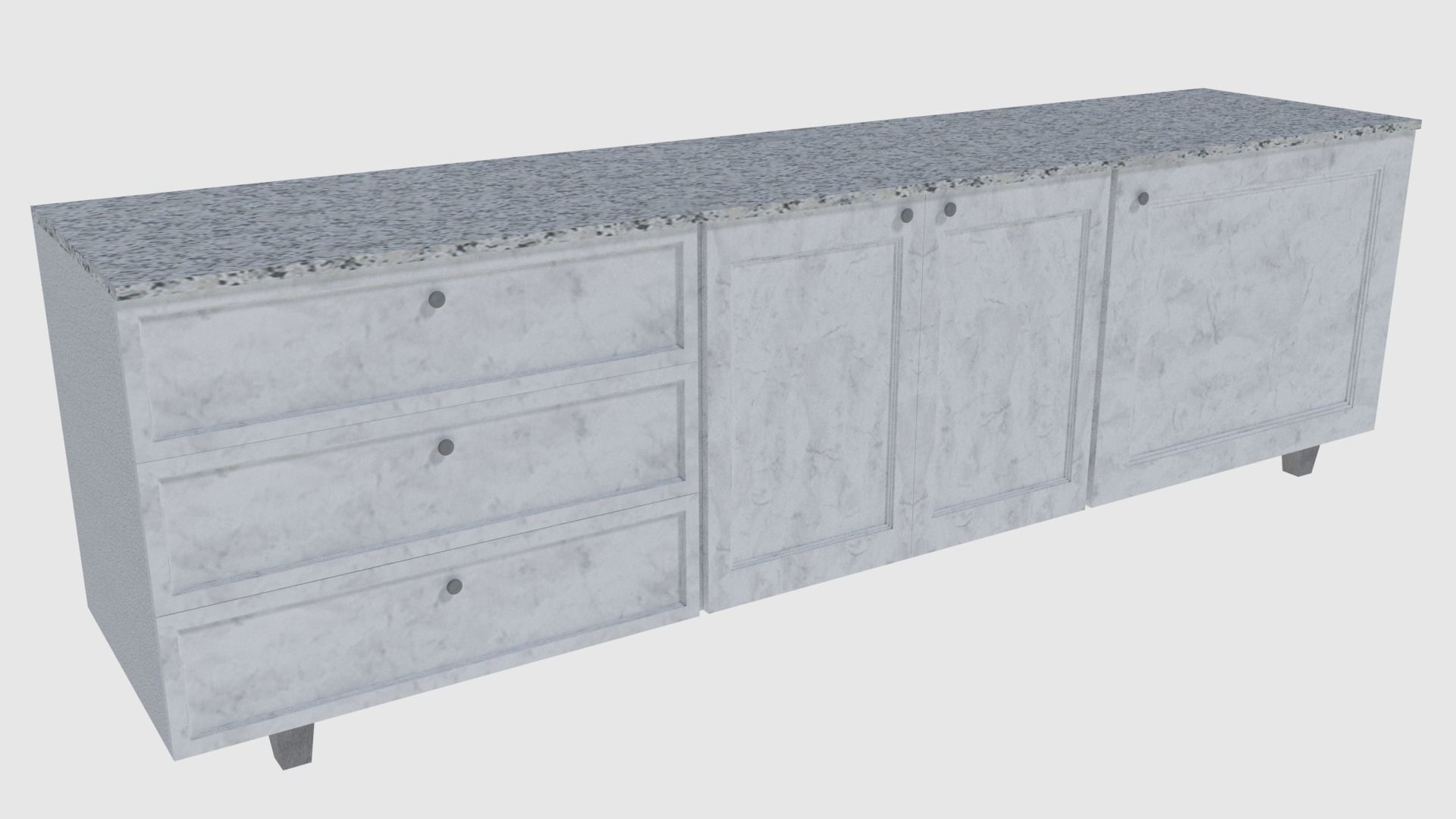 Cabinet 2 - Game Ready sideboard Low-poly 3D model_0