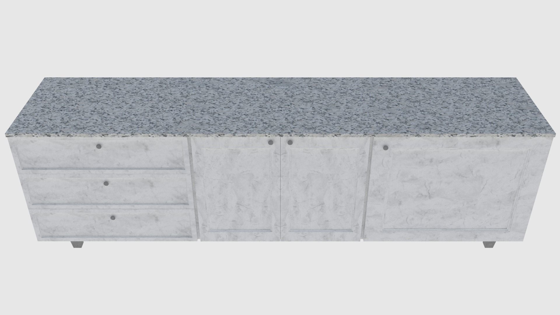 Cabinet 2 - Game Ready sideboard Low-poly 3D model_2