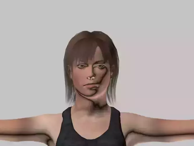 athletic woman animated Low-poly 3D model