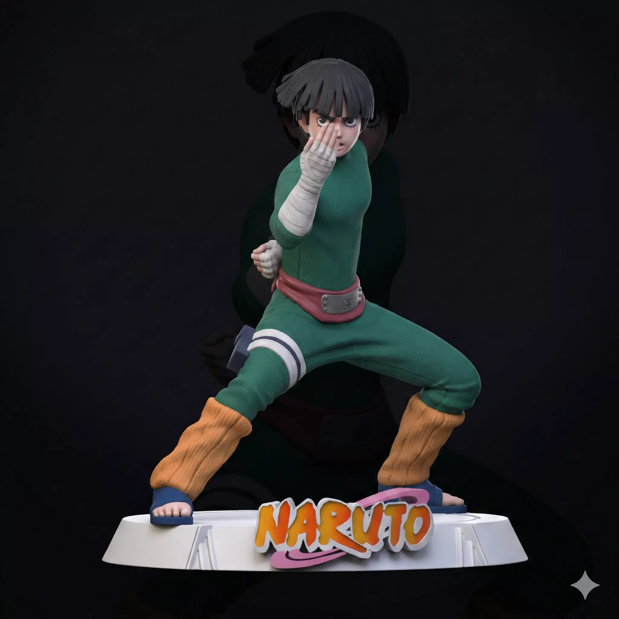 Rock Lee Naruto Sculpture 110 Scale STL 3D print model