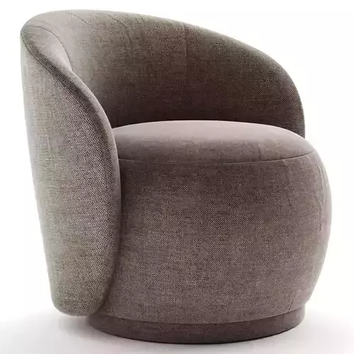 Avery Performance Boucle Swivel Armchair Low-poly 3D model 2