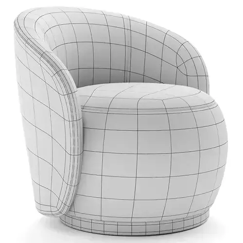 Avery Performance Boucle Swivel Armchair Low-poly 3D model 5