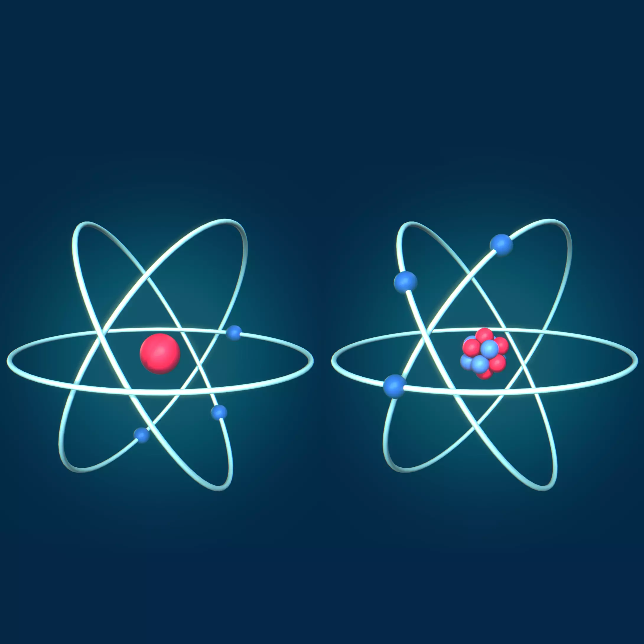 Animated Atom Low-poly 3D model