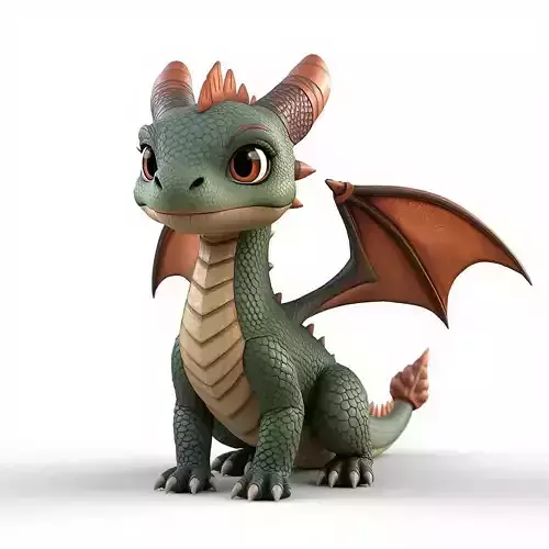 Friendly Baby Dragon 3D Model