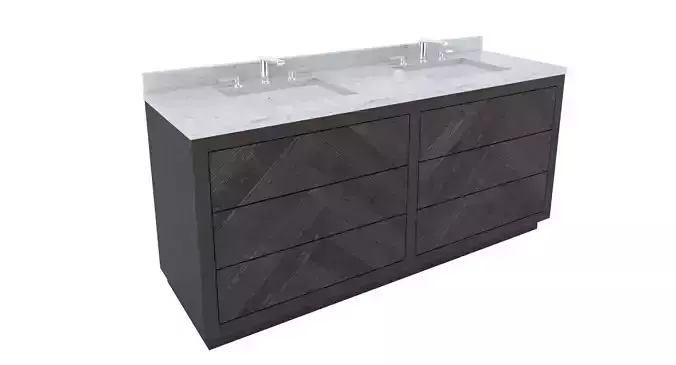 Restoration Hardware- Herringbone Vanity Cabinet-001 3D model