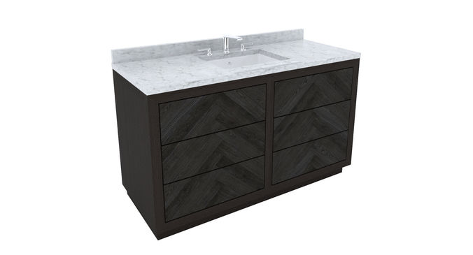 Restoration Hardware- Herringbone Vanity Cabinet-002 3D model