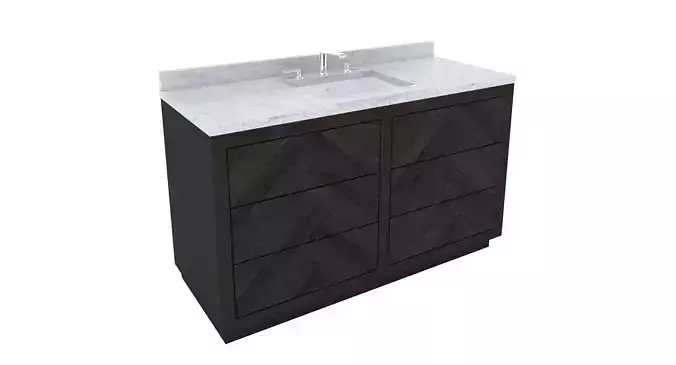 Restoration Hardware- Herringbone Vanity Cabinet-002