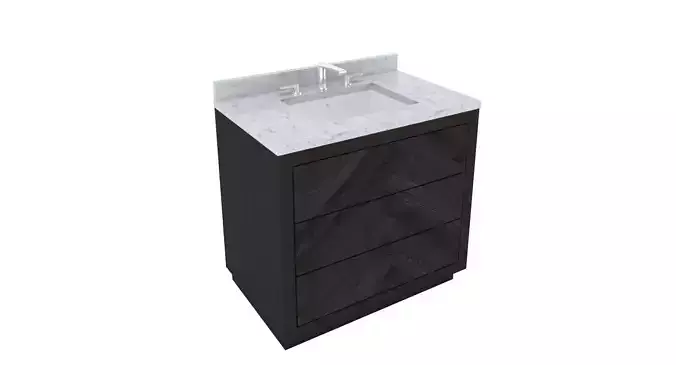 Restoration Hardware- Herringbone Vanity Cabinet-003