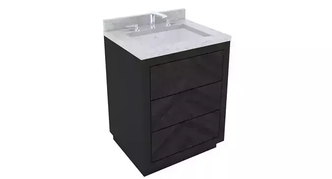 Restoration Hardware- Herringbone Vanity Cabinet-004