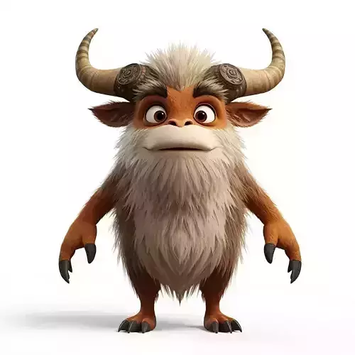 Friendly Horned Yeti 3D Model
