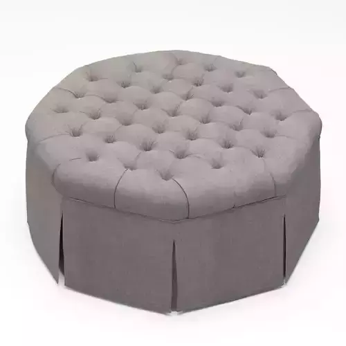 French Tufted Ottoman 3D model