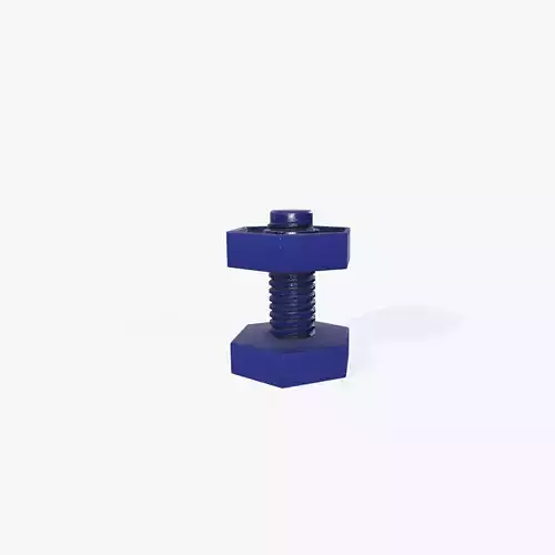 Plastic Nuts and Bolts A4 Low-poly 3D model
