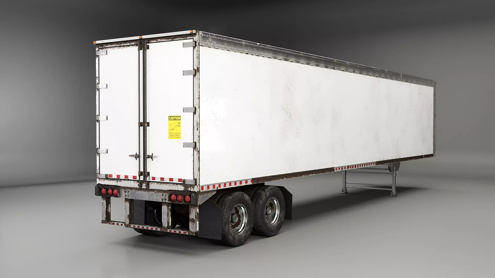 Old Dry Van Semi-Truck US Trailer Low-poly 3D model