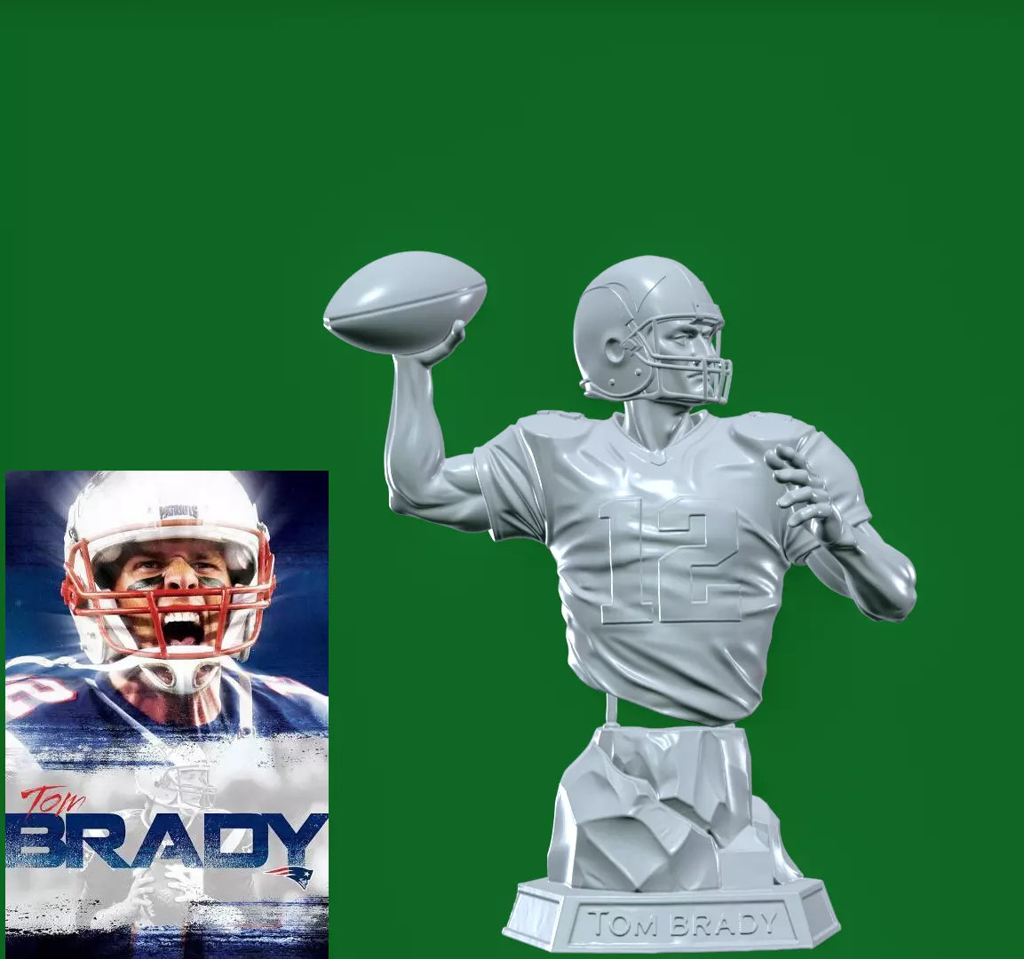 NFL - Tom Brady Bust - Tom Brady Sculpture 3D print model