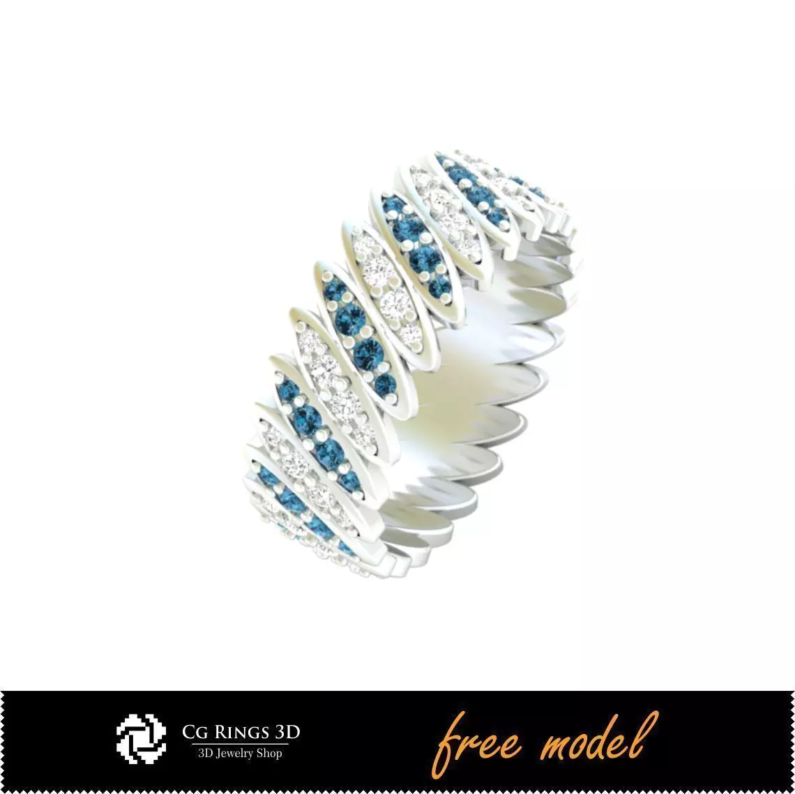 3D CAD Eternity Band Ring - Free 3D Jewelry Free 3D print model