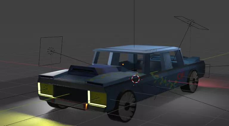 NPR stylized Car includes separated parts for easy rigging Low-poly 3D model