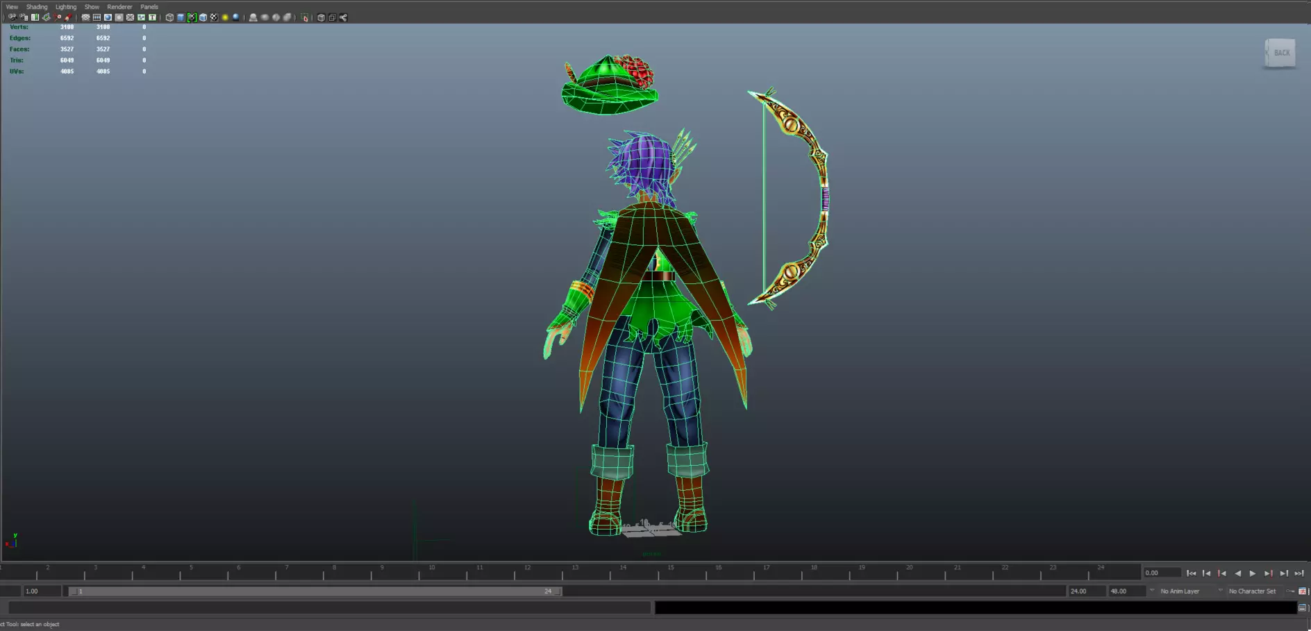 Japanese Forest Guardian Low-poly 3D model