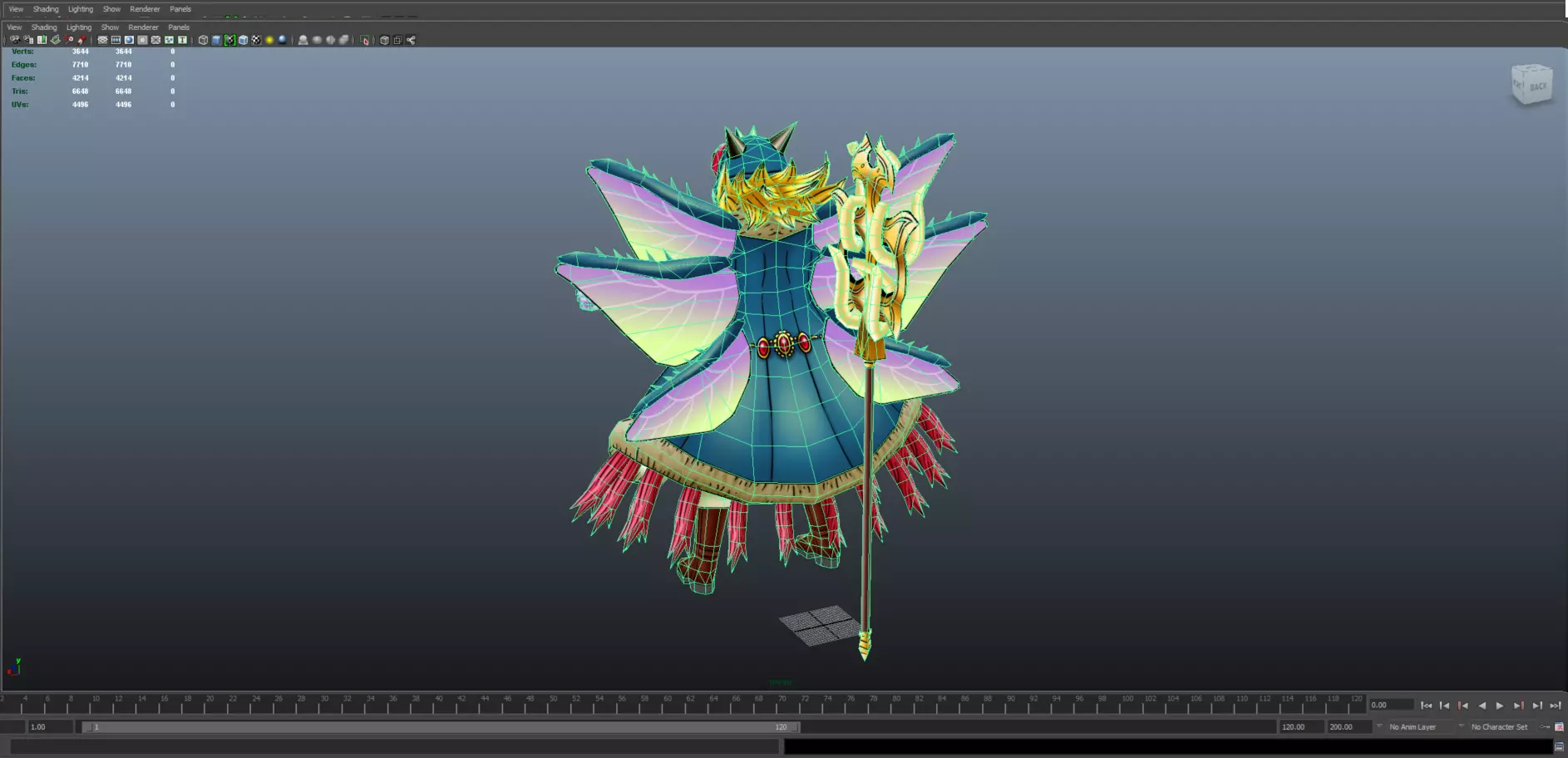Japanese Oni-yokai Low-poly 3D model
