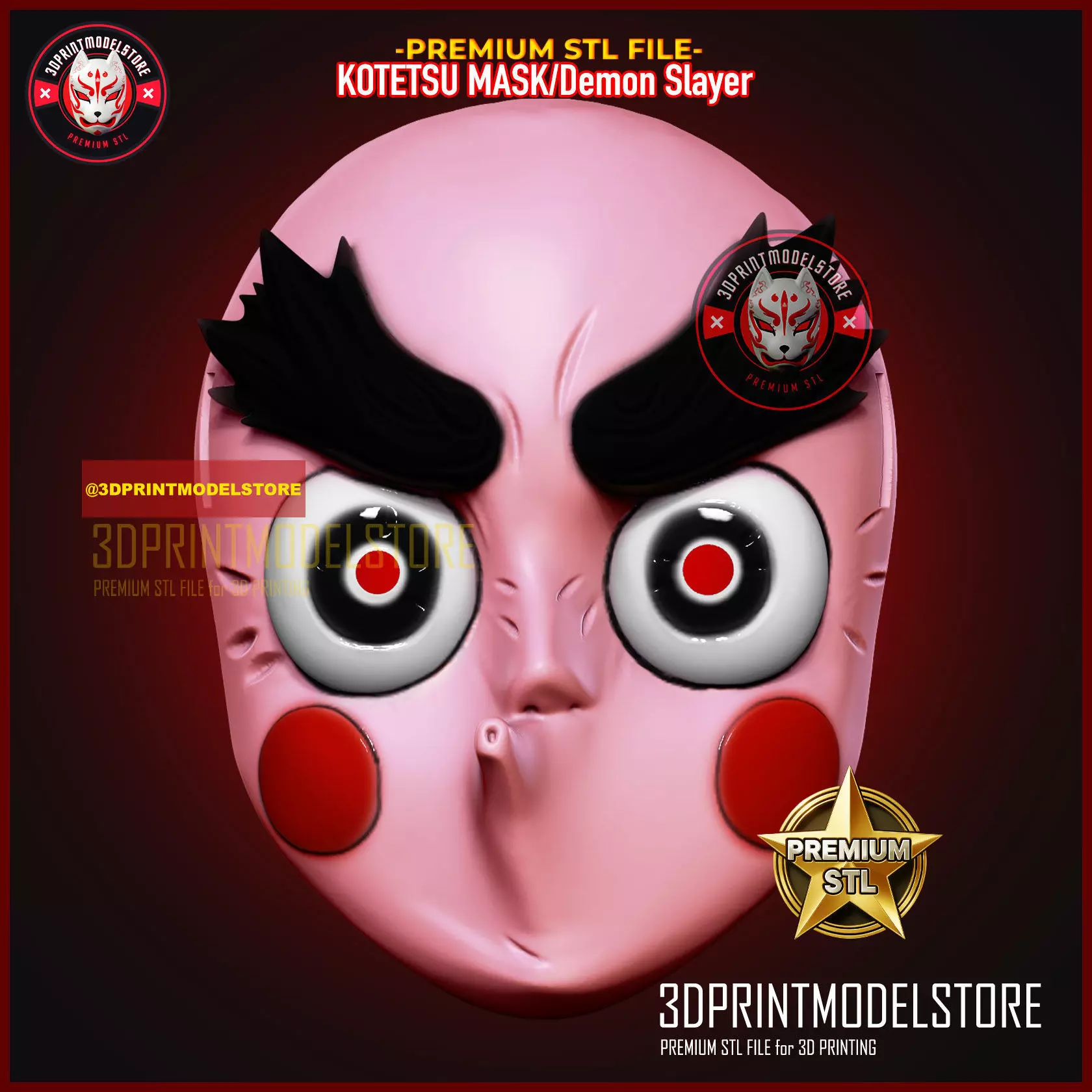 Kotetsu Mask - Demon Slayer - Kimetsu no Yaiba Cosplay Anime 3D print model