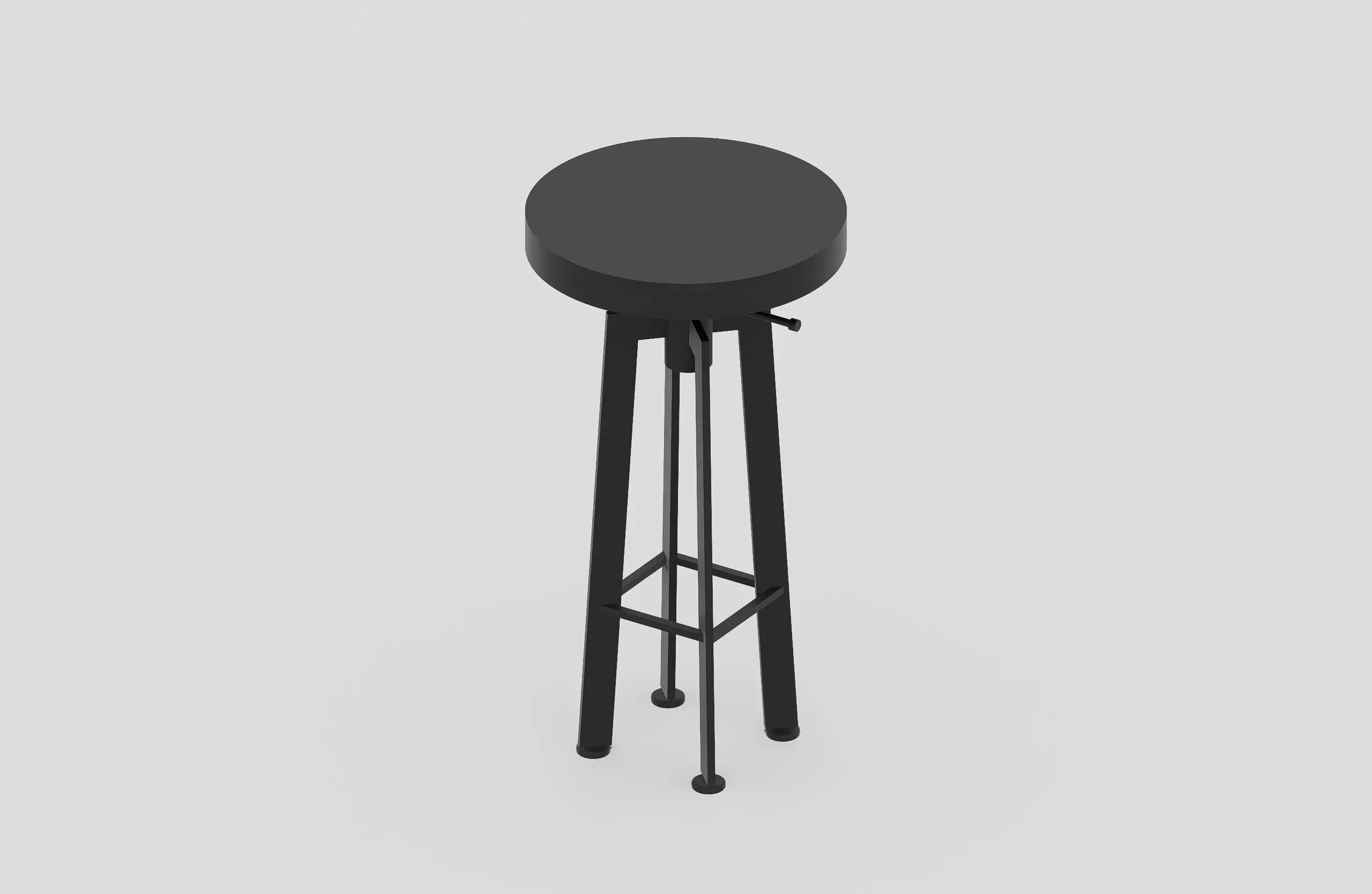 Industrial Bar Stool 3D model Free low-poly 3D model