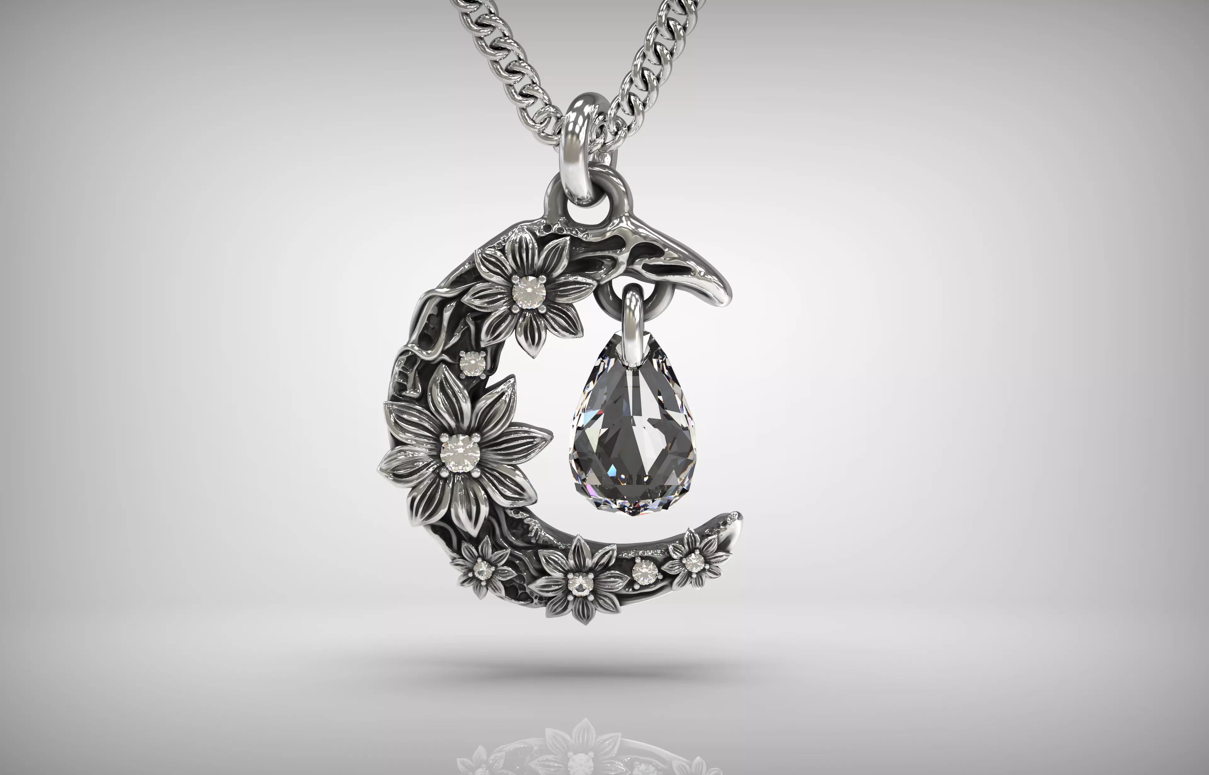 Flowering Lunaria Pendant 3D print model