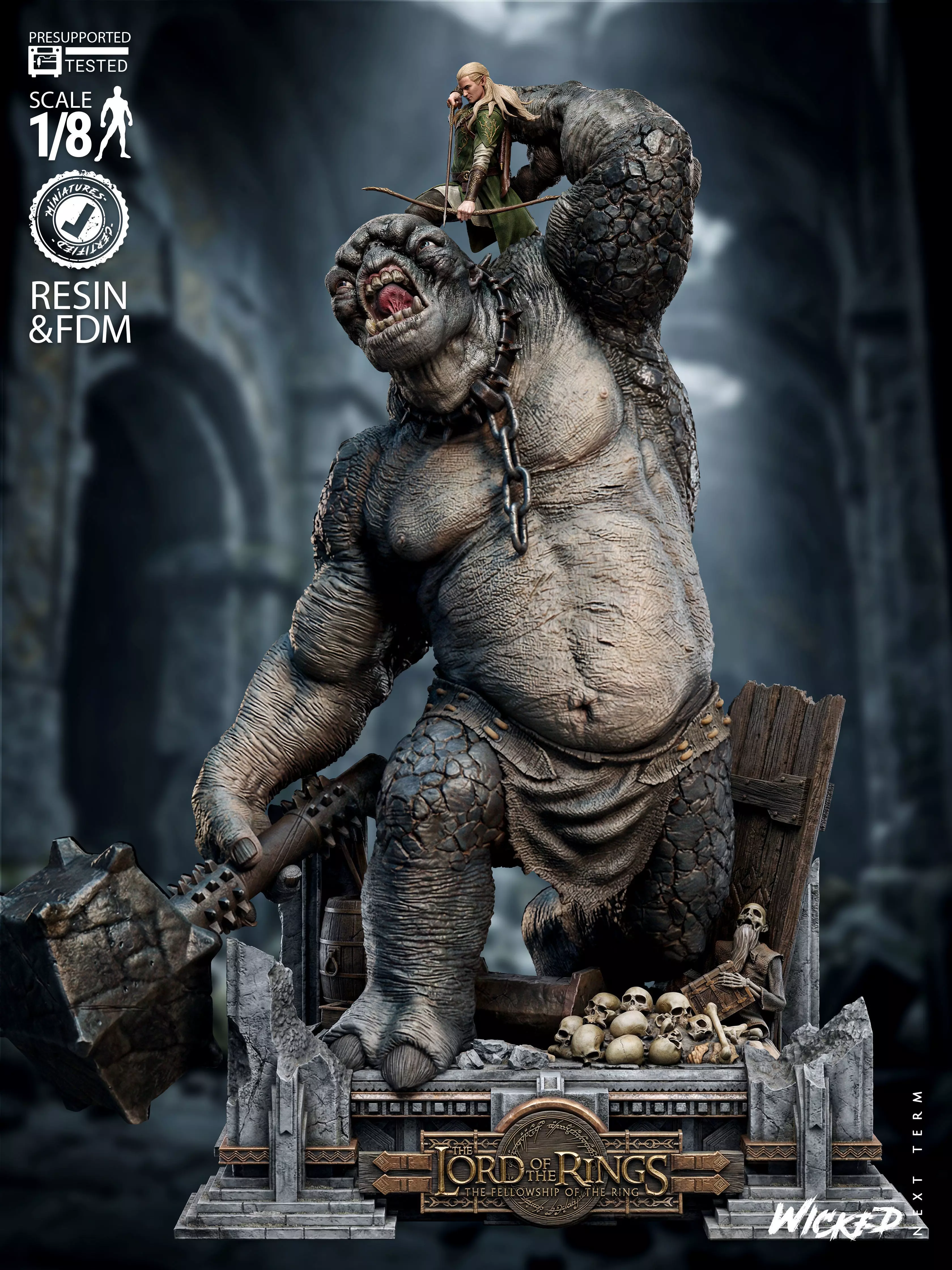 Wicked Movies Legolas Vs Troll Diorama 3D print model