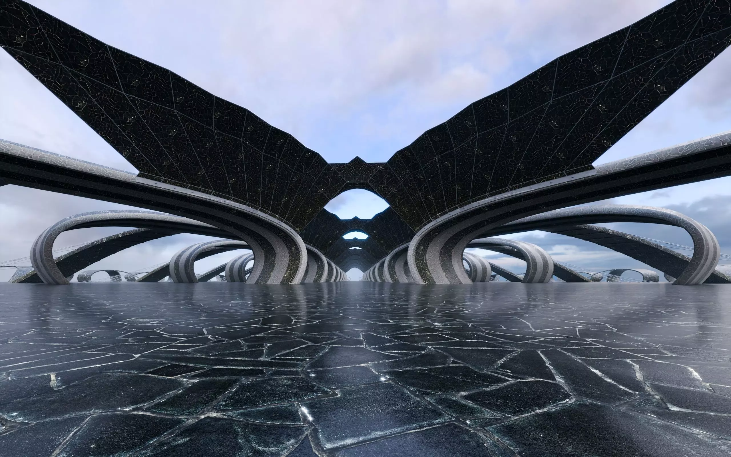 Parametric Vault Structure - Architectural Background - V2U4 Low-poly 3D model