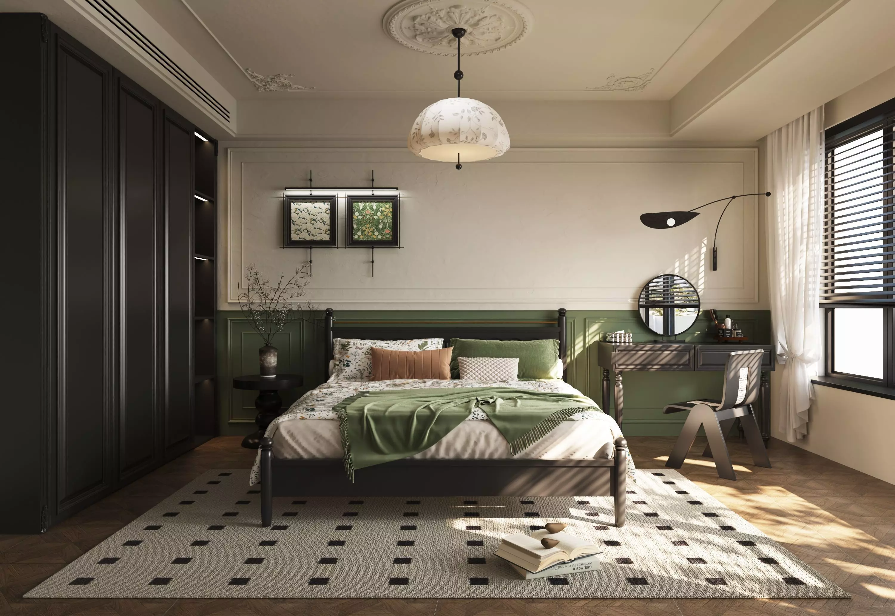 French Style Bedroom Low-poly 3D model