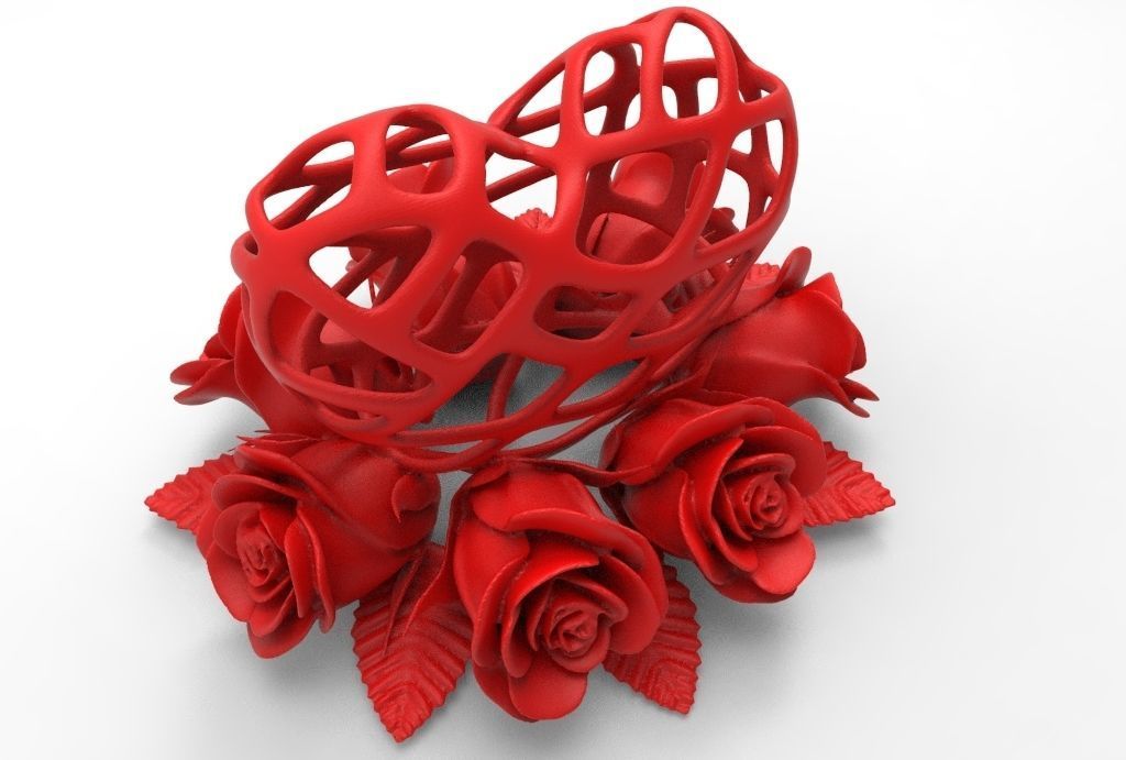Heart and Roses for 3d printing 3D print model_11