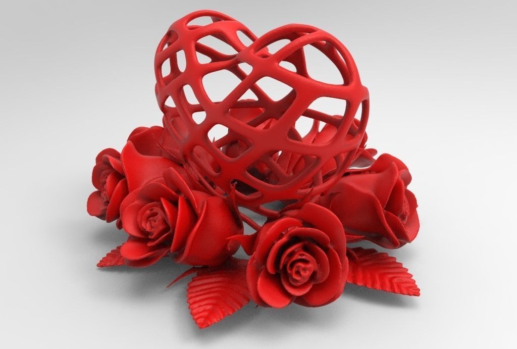 Heart and Roses for 3d printing 3D print model_15