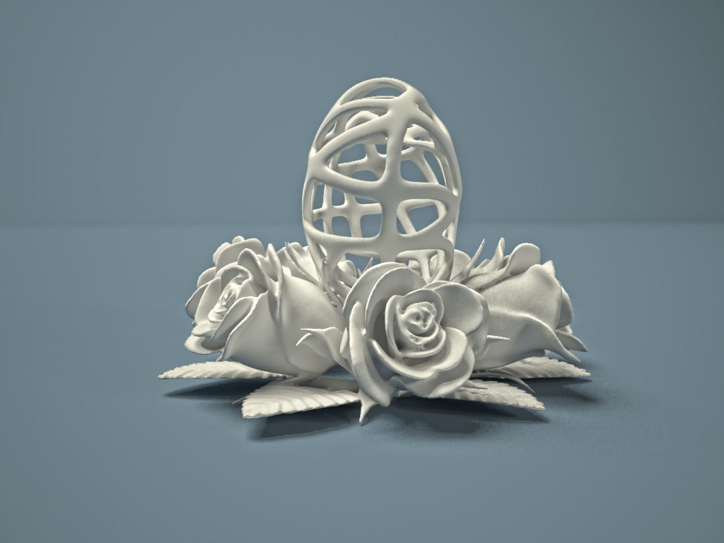 Heart and Roses for 3d printing 3D print model_4