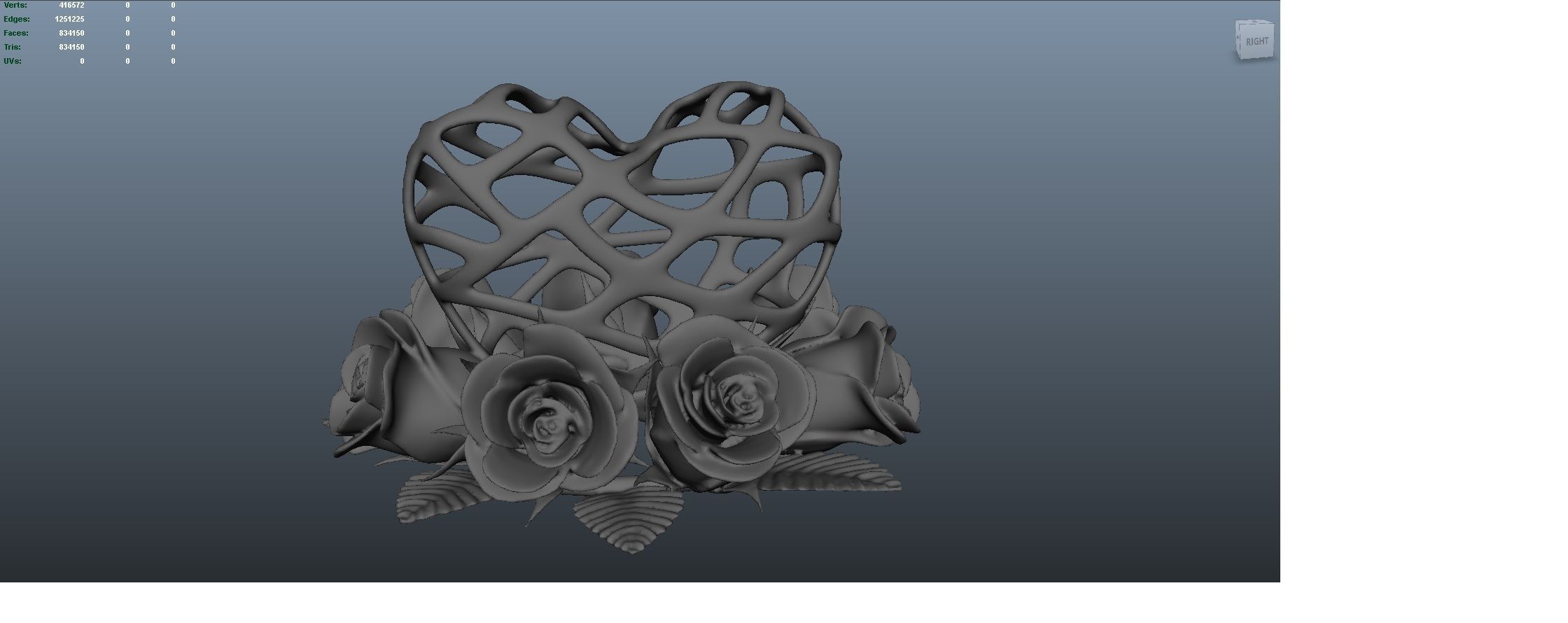 Heart and Roses for 3d printing 3D print model_7