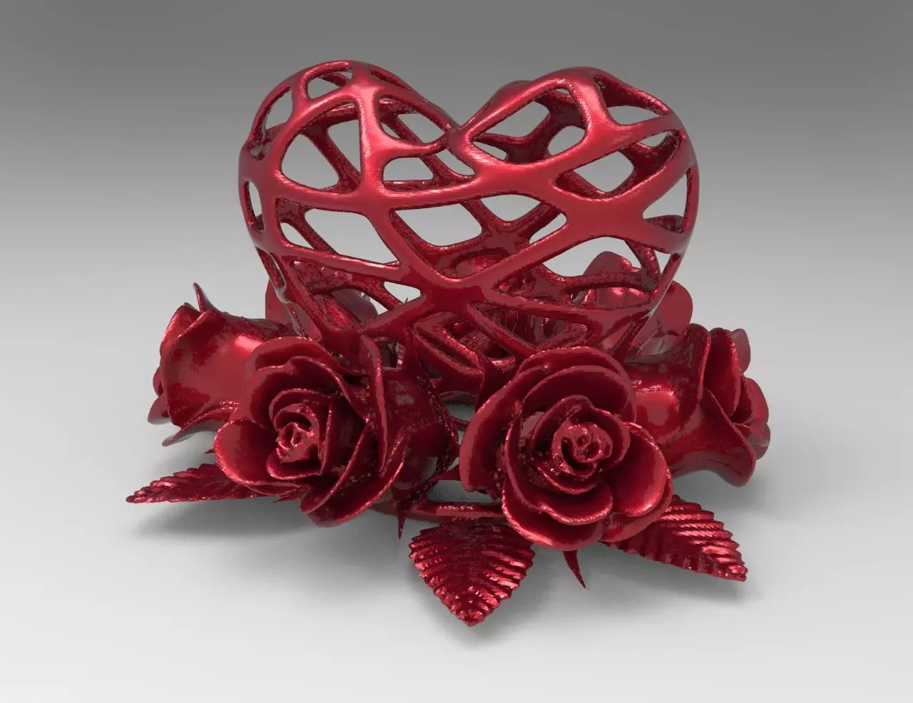 Heart and Roses for 3d printing 3D print model_0