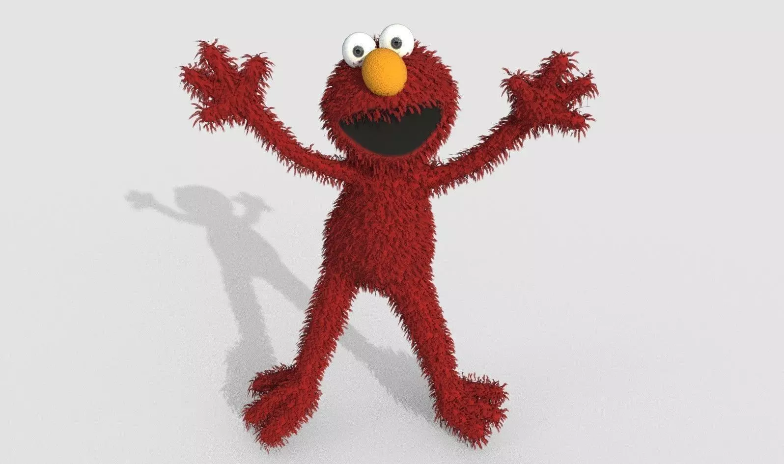 Elmo Cartoon Character LowPoly Low-poly 3D model_0