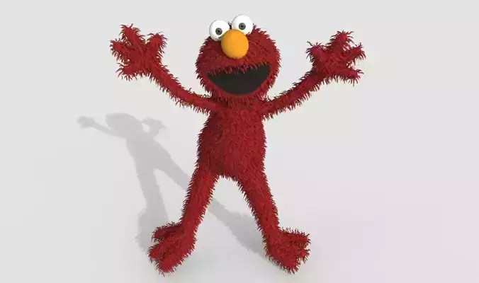 Elmo Cartoon Character LowPoly Low-poly 3D model