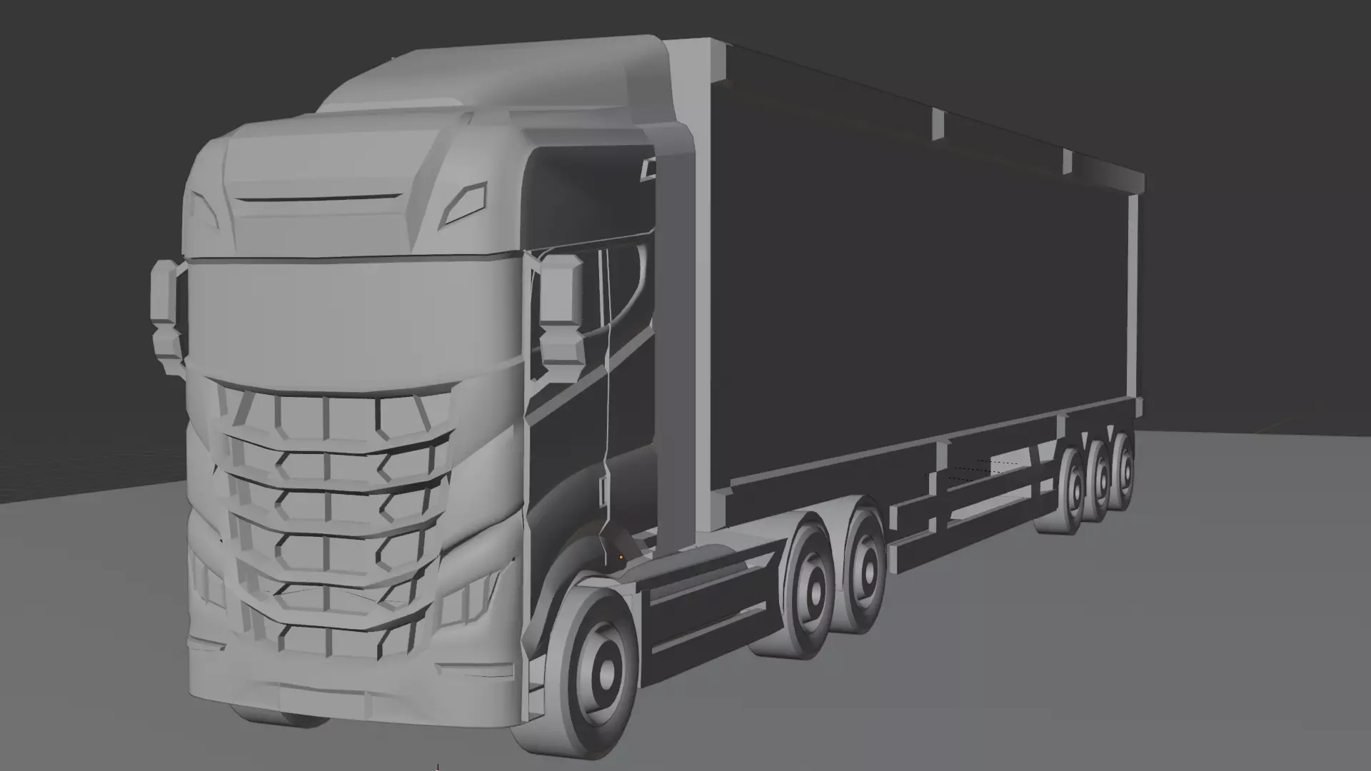 Futuristic Semi truck Game Ready Low-poly 3D model