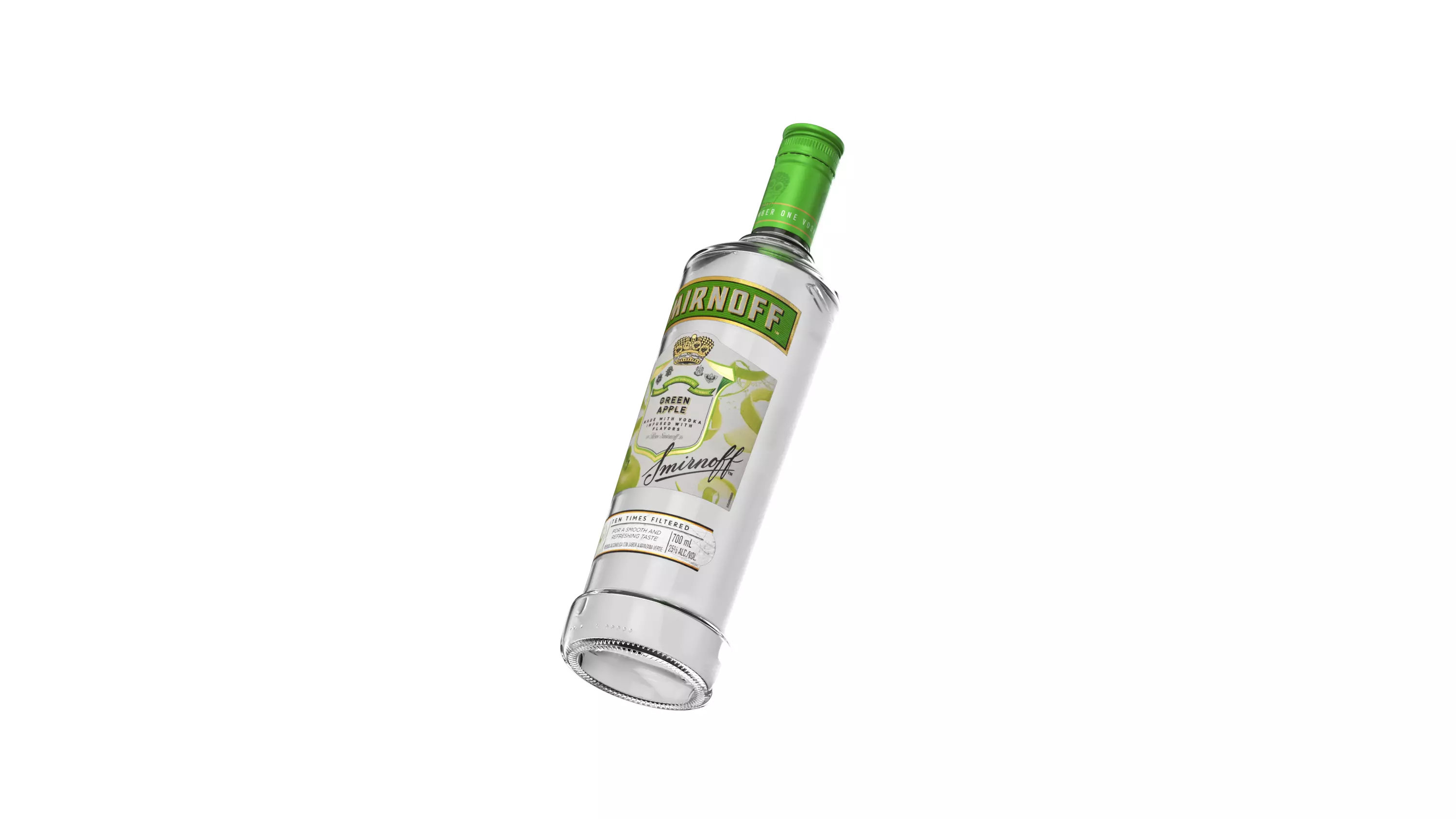 VODKA SMIRNOFF GREEN APPLE BOTTLE 3D model