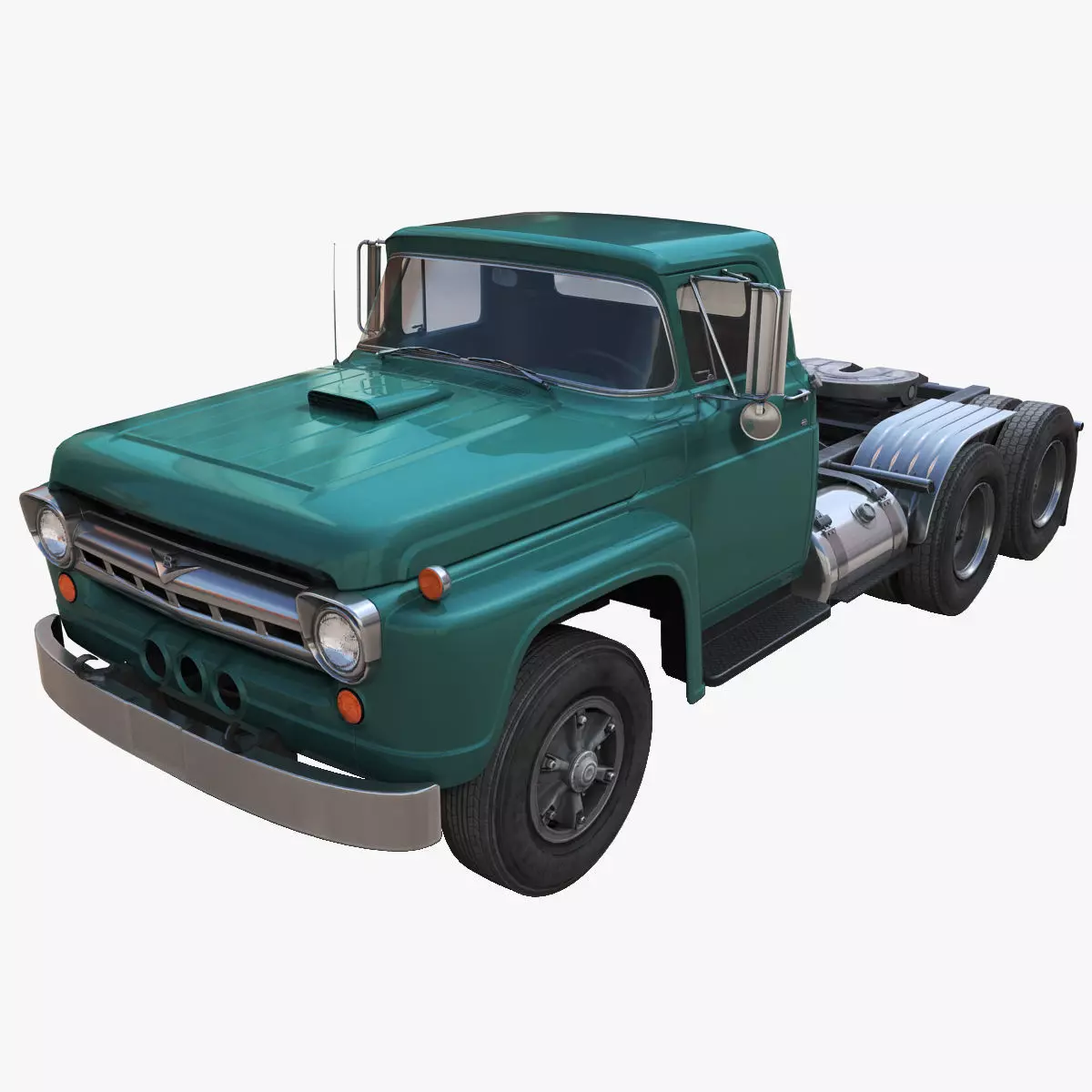50s American truck Low-poly 3D model