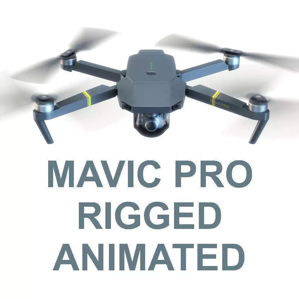 DJI Mavic Pro Drone 3d model vray realistic Low-poly 3D model_0