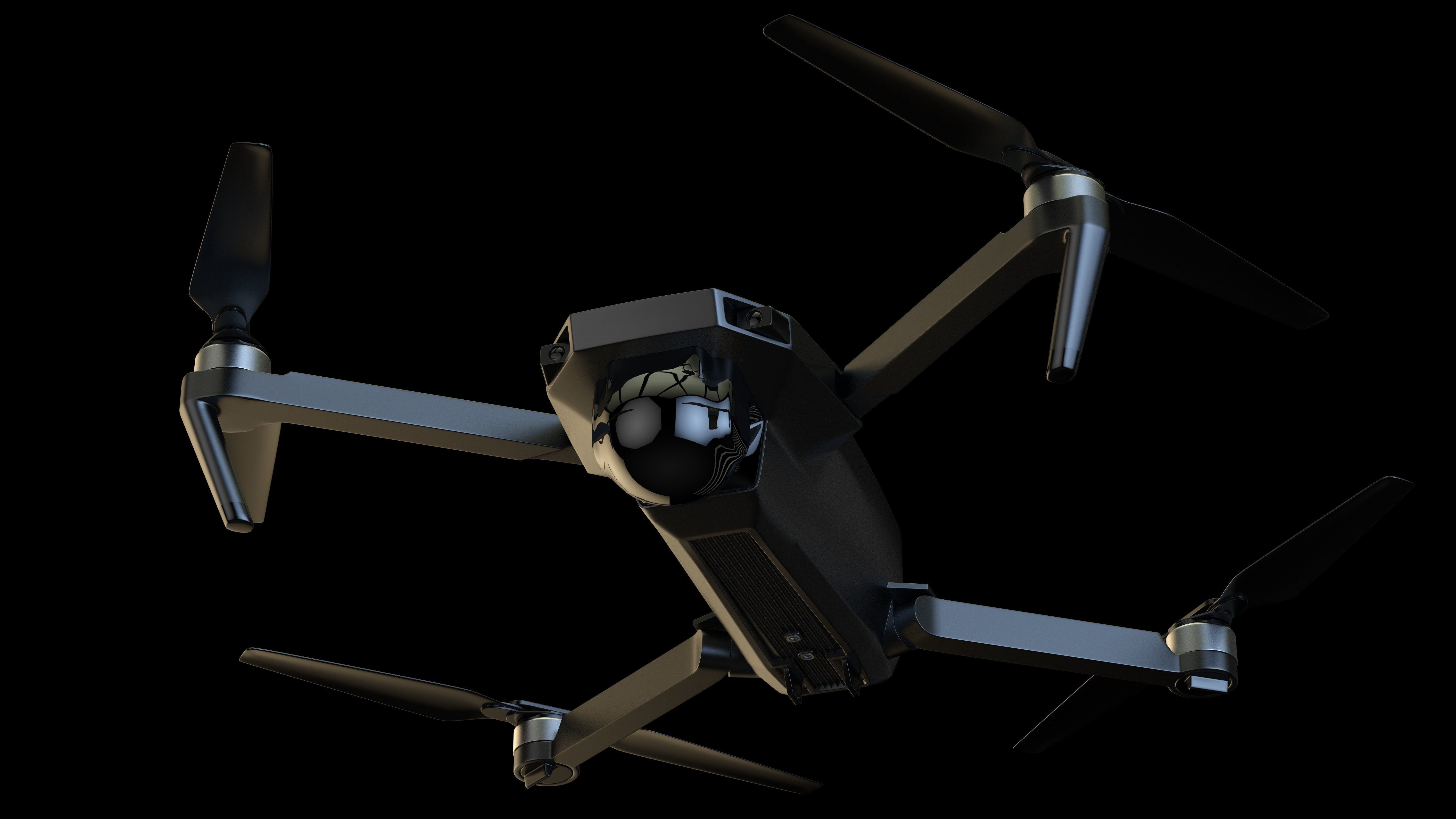DJI Mavic Pro Drone 3d model vray realistic Low-poly 3D model_6