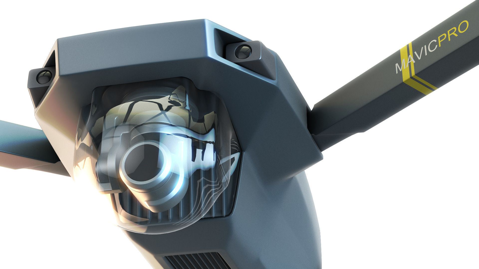 DJI Mavic Pro Drone 3d model vray realistic Low-poly 3D model_2