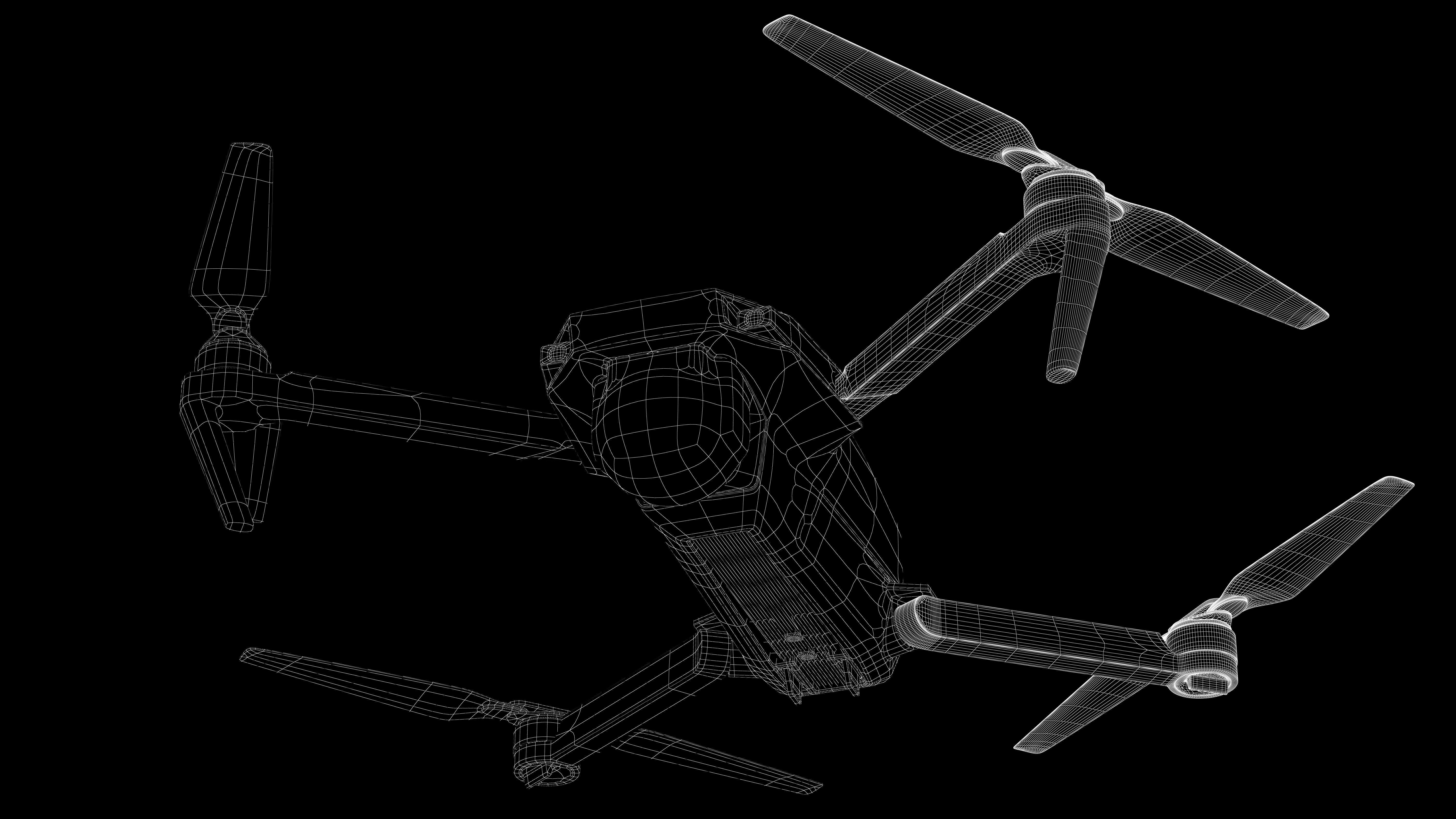 DJI Mavic Pro Drone 3d model vray realistic Low-poly 3D model_8