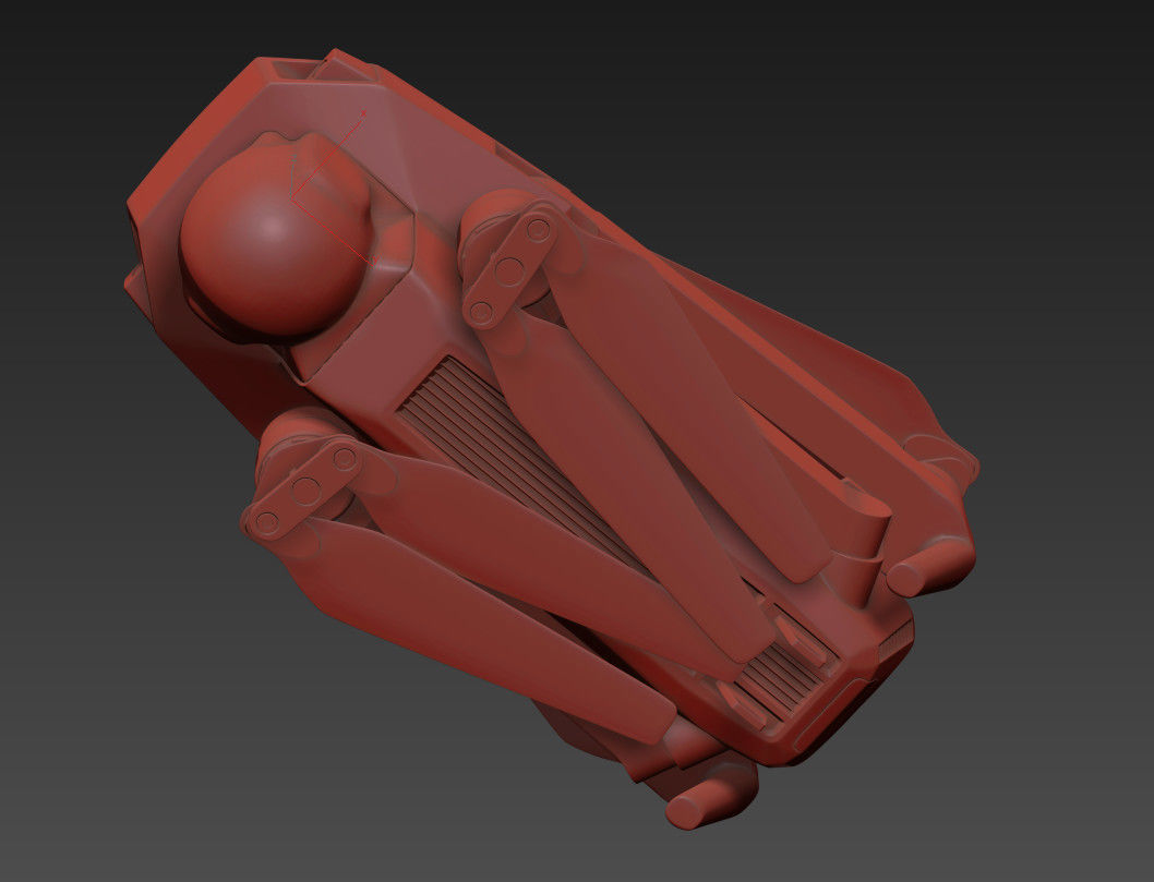 DJI Mavic Pro Drone 3d model vray realistic Low-poly 3D model_12