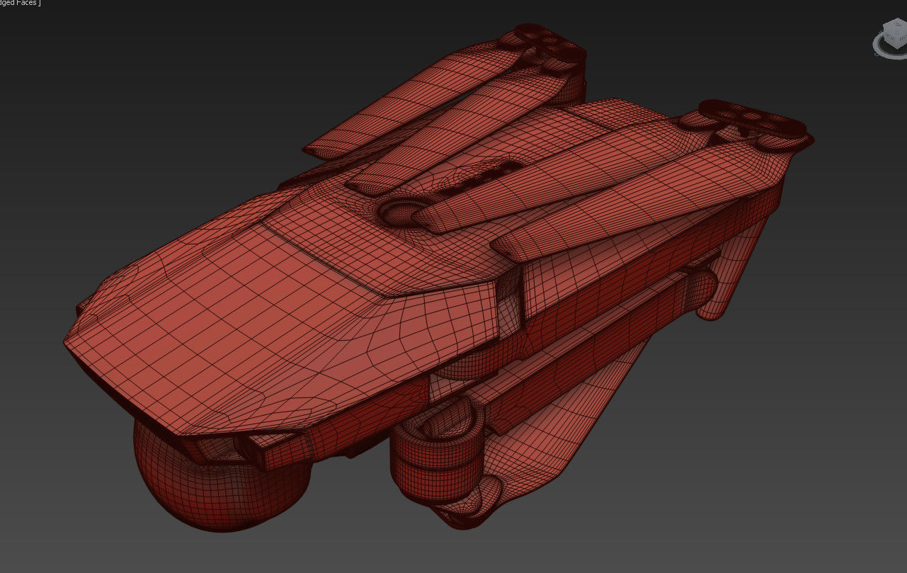 DJI Mavic Pro Drone 3d model vray realistic Low-poly 3D model_11