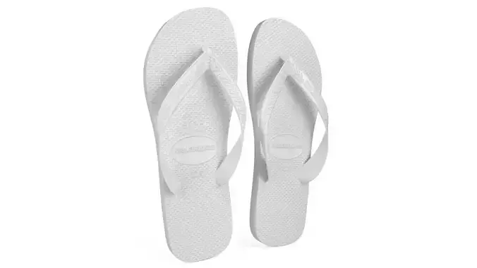 White Havaianas Thongs - Realistic Flip Flops Low-poly 3D model
