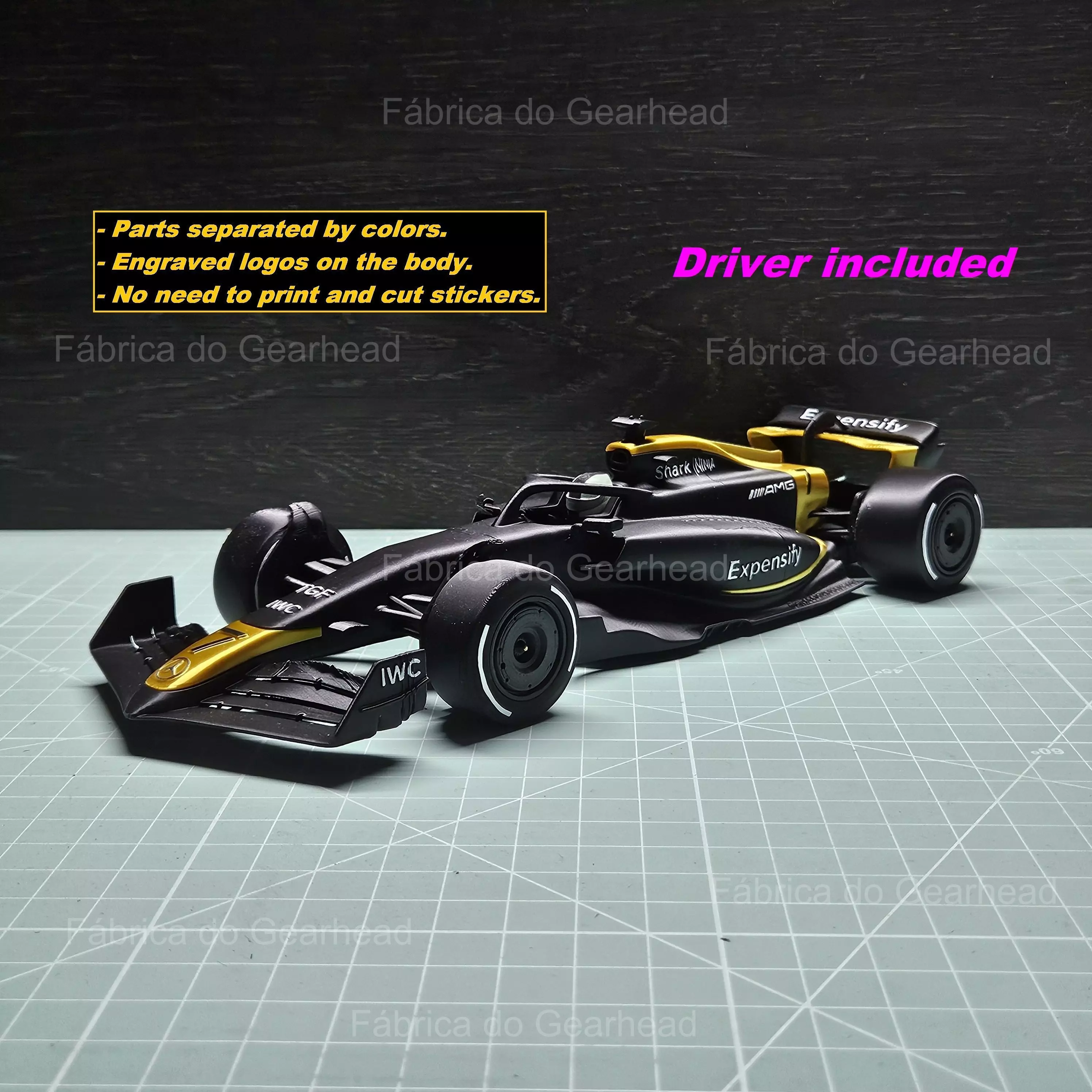 FORMULA MOVIE CAR - WITH ENGRAVED LOGOS 3D print model