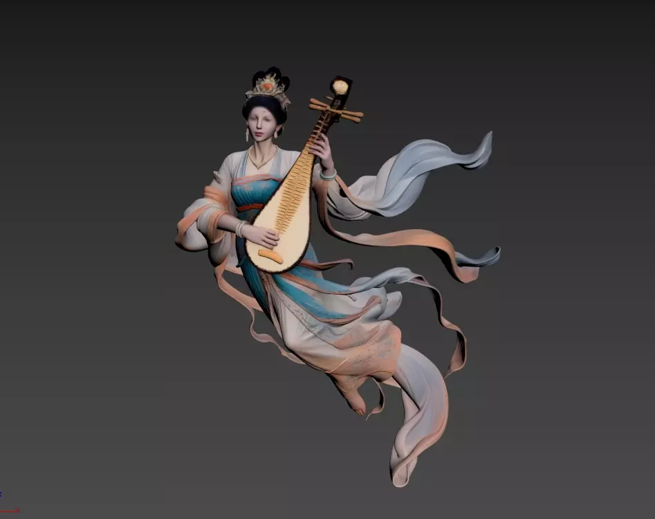 Dunhuang Feitian flying goddess pipa 3D model