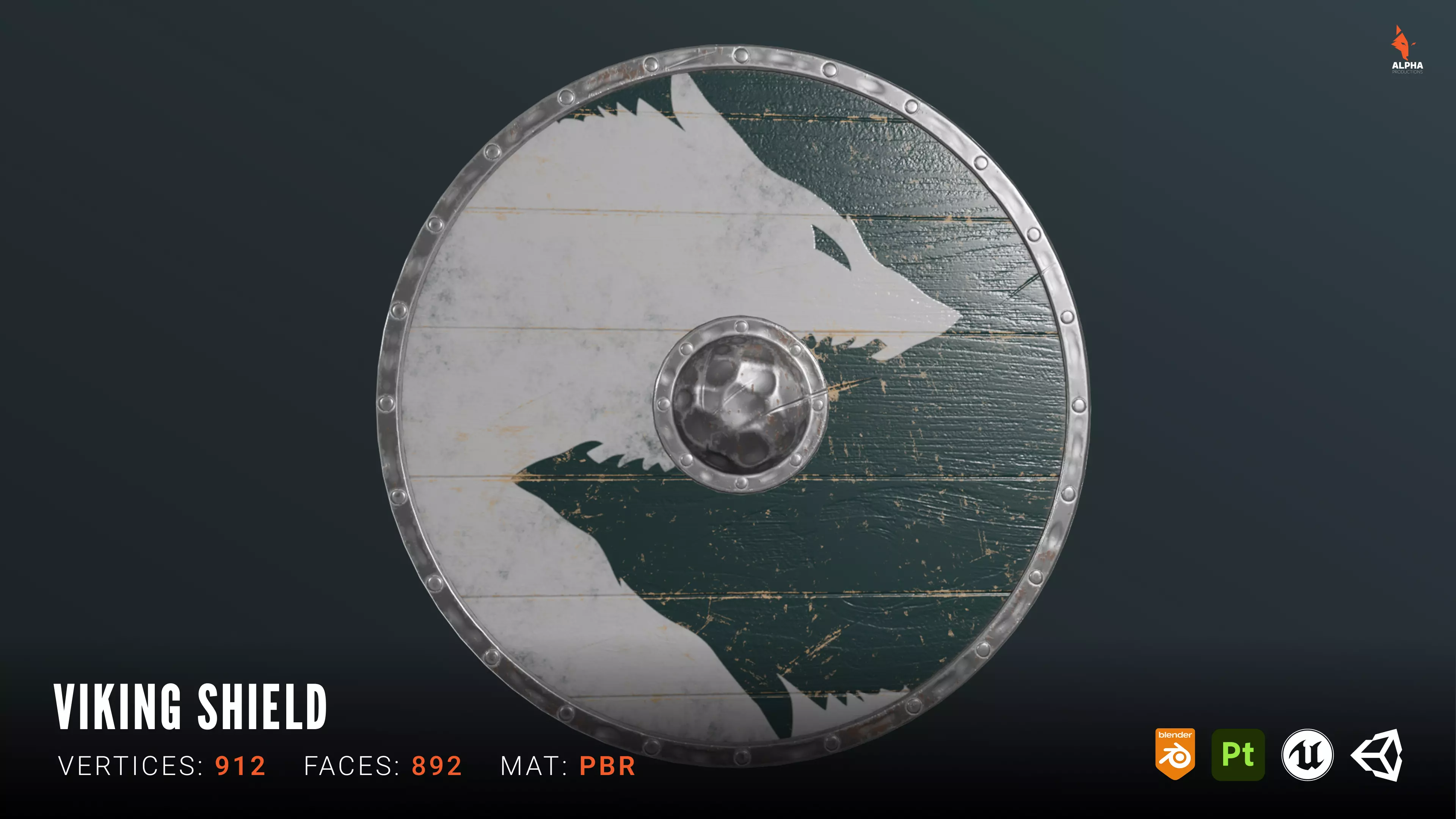 Viking Shield - Game Ready PBR Asset Low-poly 3D model